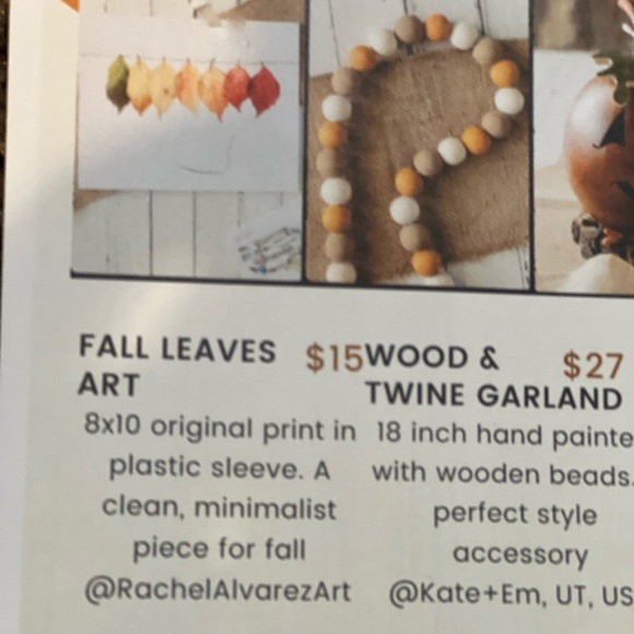 10.00 each or 6 for 30 farmhouse deco Colorful Leaf Art Print - Picture 2 of 2